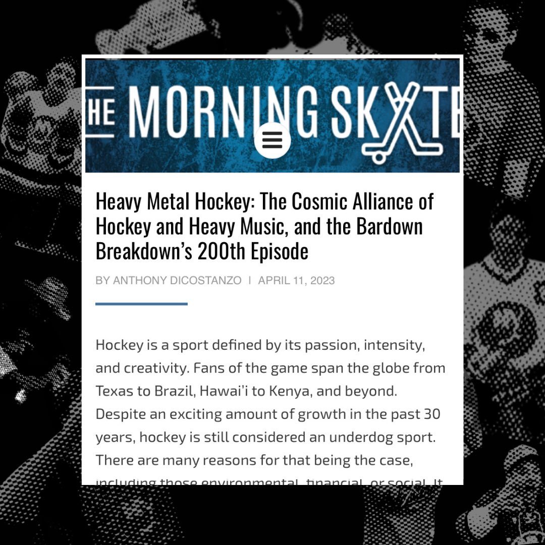 bardownbreakdwn's tweet photo. Pretty wild that #bardownbreakdown got a feature on the @morning_skate!

Thanks @anthonymdico for sharing our story and shouting out our 200th episode with @RyanMendez from @Yellowcard! 

#morningskate #hockey #nhl #yellowcardband #yellowcard #podcast #thpn #bardownbreakfest https://t.co/22IbaQTgRK