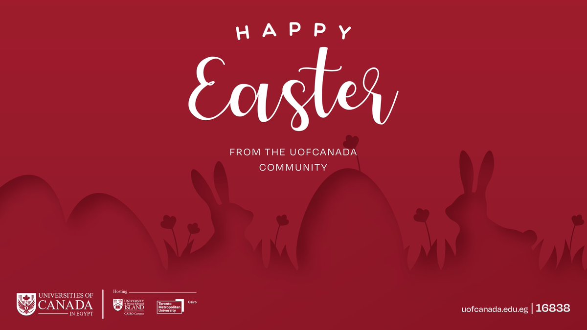 We’re wishing you all a Happy Easter!   

Kindly note that the Universities of Canada campus and the Customer Relations Office (CRO) will be closed on Sunday, April 16th and Monday, April 17th. 

 #UofCanada