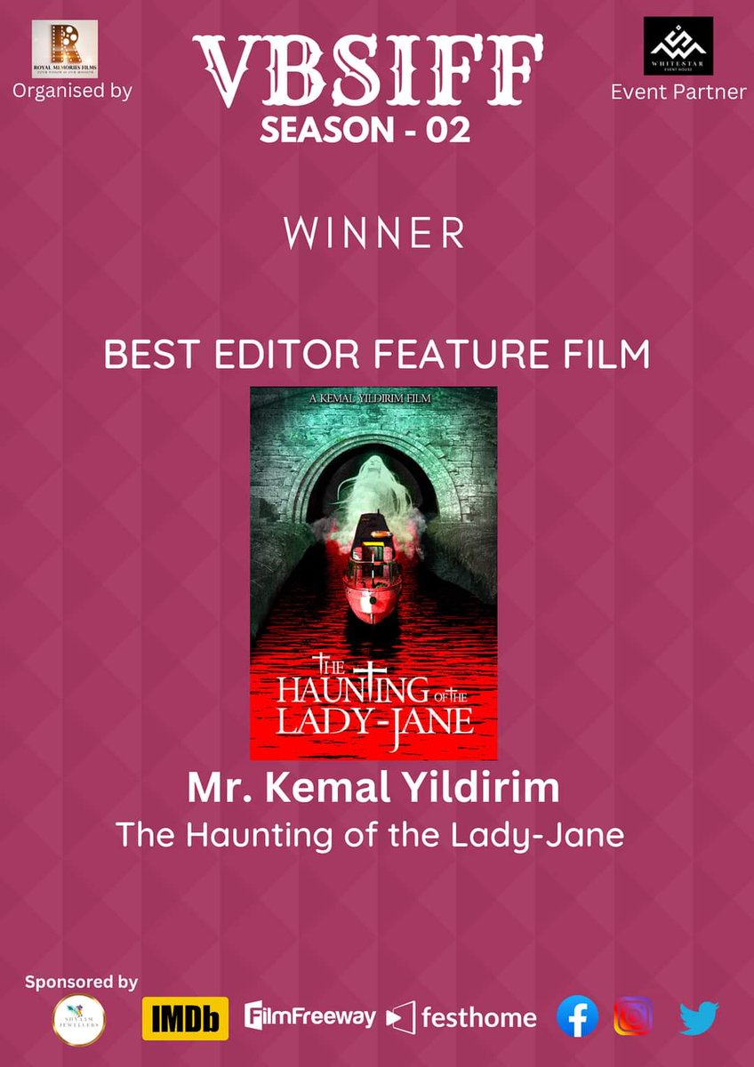 Amazing news! Award win for me for Best Editor for @HauntingFilm 
Happy with that #SupportIndieFilm 
#ShareTheScreams 
#Folkhorror 
#ghoststory