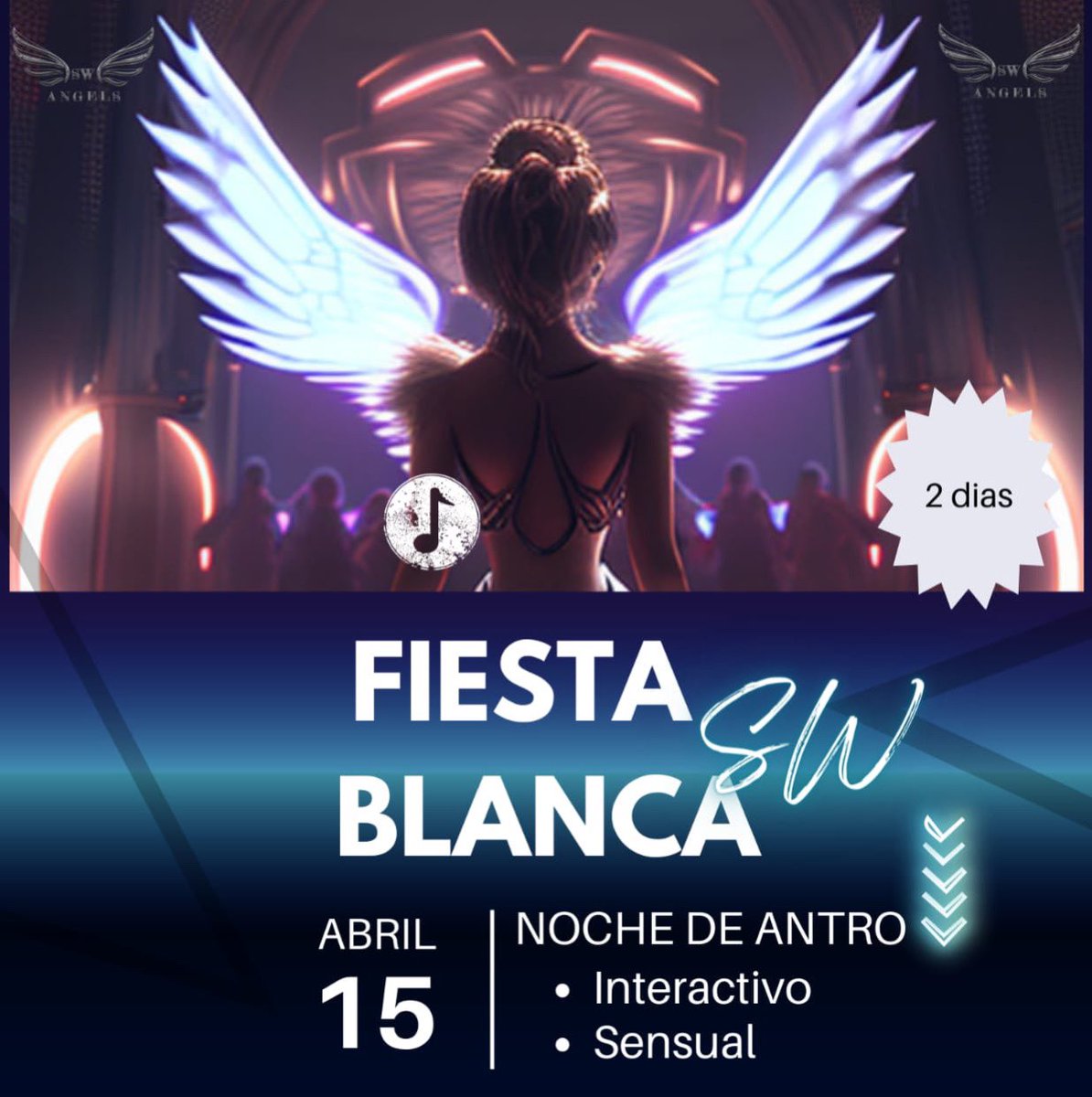 PoblanaFantasia's tweet photo. Nos vemos esta noche con los amigos de #AngelsSw en espera de que @MrFantasiaDJ se sienta mejor 🤕😬🤒☠️ sino seré una 🦄 si aún no saben dónde llegar… esta es la mejor opción 😈
Que sea un excelente día https://t.co/8lRyubluLS
