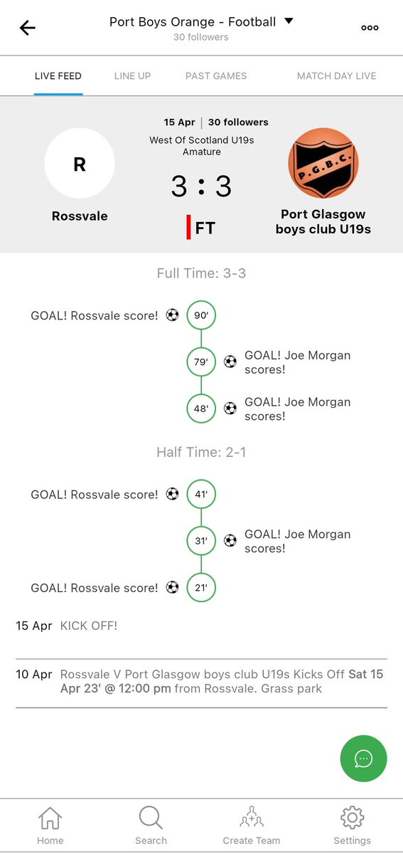 Cracking game again today by th the two sides. Thought we had done enough to win the game with @RossvaleBarca pinching the draw at the end. All the best to Steven and his boys for thr rest of their campaign