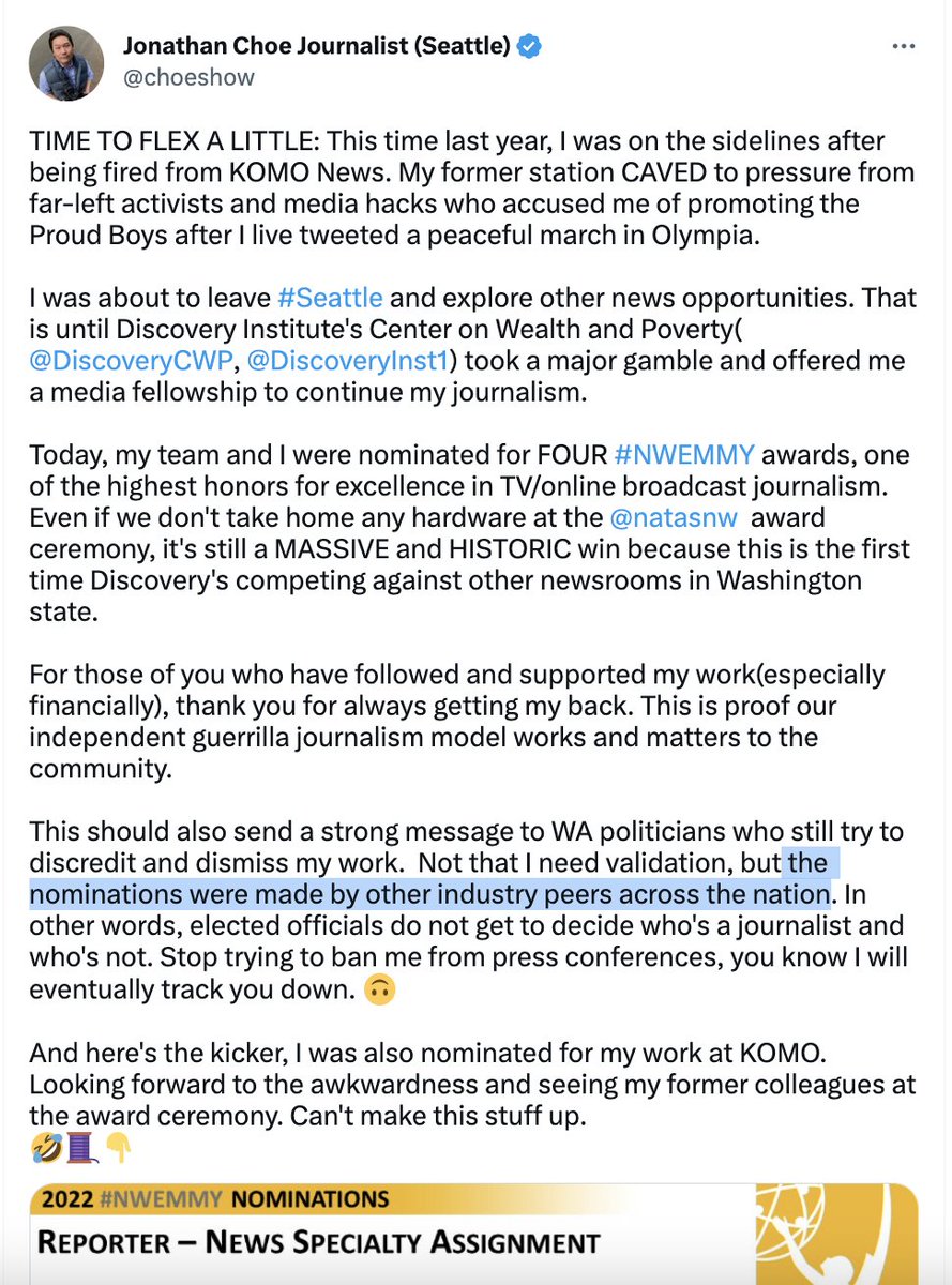Zach_Wurtz's tweet photo. HE BOUGHT THESE!!!
😂💵🏆🤣
Background on regional Emmys:
- The entry fee is less than $200 and ANYONE can pay to nominate themselves for any of these awards.
- Only paid SELF-NOMINATIONS are accepted.
https://t.co/fn9OuyFYqL

What a weird thing to lie about. https://t.co/2i1f50RbZV