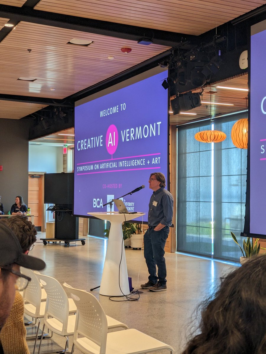 CREATIVE AI VERMONT Symposium on Artificial Intelligence+ Art by Burlington City Arts is happening today at Hula