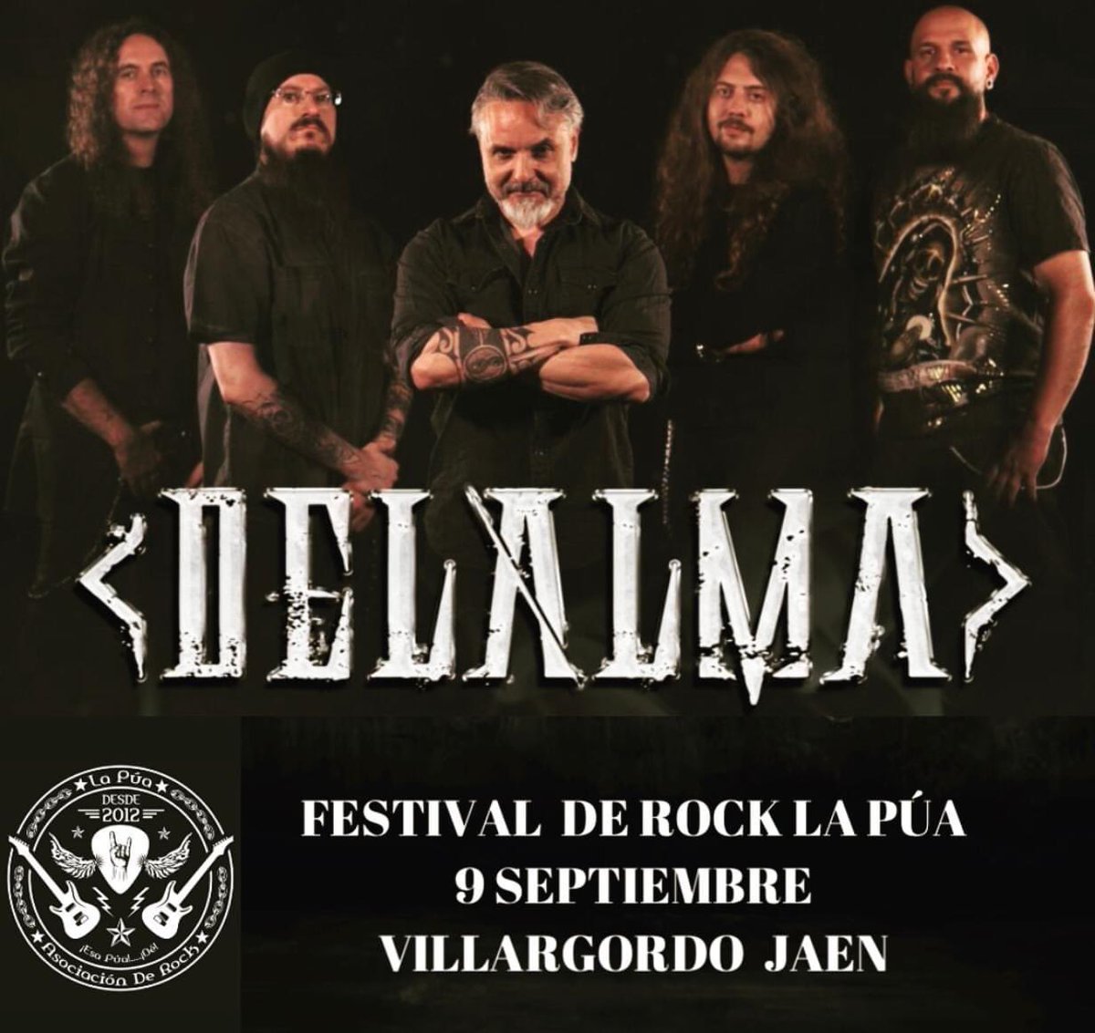 delalma_oficial (@delalmaoficial) on Twitter photo ::: ๐๐๐๐ ๐๐ ๐๐ร๐/ ๐ ๐๐ ๐๐๐ฉ๐ญ ๐๐๐๐ :::
ยกEncantados de anunciaros un nuevo concierto! Serรก el prรณximo ๐บรก๐๐๐
๐ 9 ๐
๐ ๐บ๐๐๐๐๐๐๐๐๐ en Villargordo (Jaรฉn), en el marco del Festival de Rock โLa Pรบaโ. ๐๐ข ๐ ๐ค๐๐ก๐๐๐๐ข ::: ๐๐๐๐ ๐๐ ๐๐ร๐/ ๐ ๐๐ ๐๐๐ฉ๐ญ ๐๐๐๐ :::
ยกEncantados de anunciaros un nuevo concierto! Serรก el prรณximo ๐บรก๐๐๐
๐ 9 ๐
๐ ๐บ๐๐๐๐๐๐๐๐๐ en Villargordo (Jaรฉn), en el marco del Festival de Rock โLa Pรบaโ. ๐๐ข ๐ ๐ค๐๐ก๐๐๐๐ข
