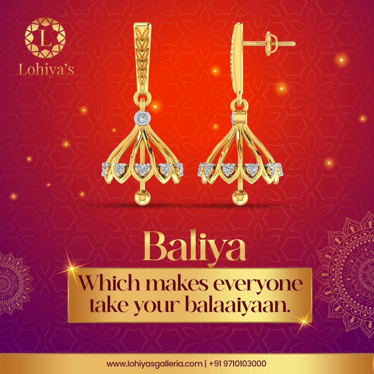 Shop something which makes your candid capture look even more stunning. 
Grab this Earring from Lohiyas Galleria for your next big occasion.  

#goldph #goldenpup #clothing #shopper #polymerclay #shoppaholic #shopingonline #goldenlovers #jewelry_making #wahrania