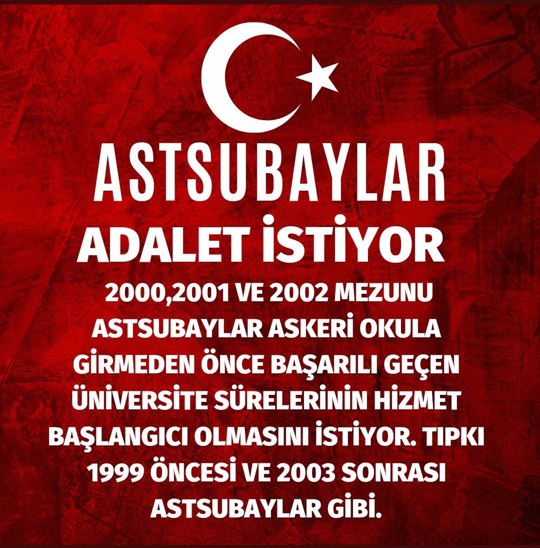 turgay1011's tweet photo. Ayrıcalık değil, 
Adalet istiyoruz.
Sivil Okul Borçlanması yapan, 
4/A ve 4/B'li sigortalılara verilen hakkın,4/C'li Emekli Sandığı kapsamındaki 2000,2001,2002 li Astsubaylara da verilmesini istiyoruz.
#EGMveTSKBorçlanmaMağduru 
@RTErdogan 
@vedatbilgn 
@akbasogluemin https://t.co/KHAquTvlcq