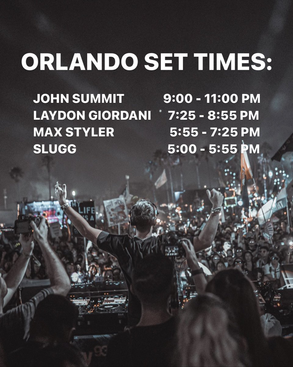 expertsonly's tweet photo. ORLANDO SET TIMES! who’s ready to get dark &amp; dirty tonight 😏 https://t.co/nAmdceHSBl