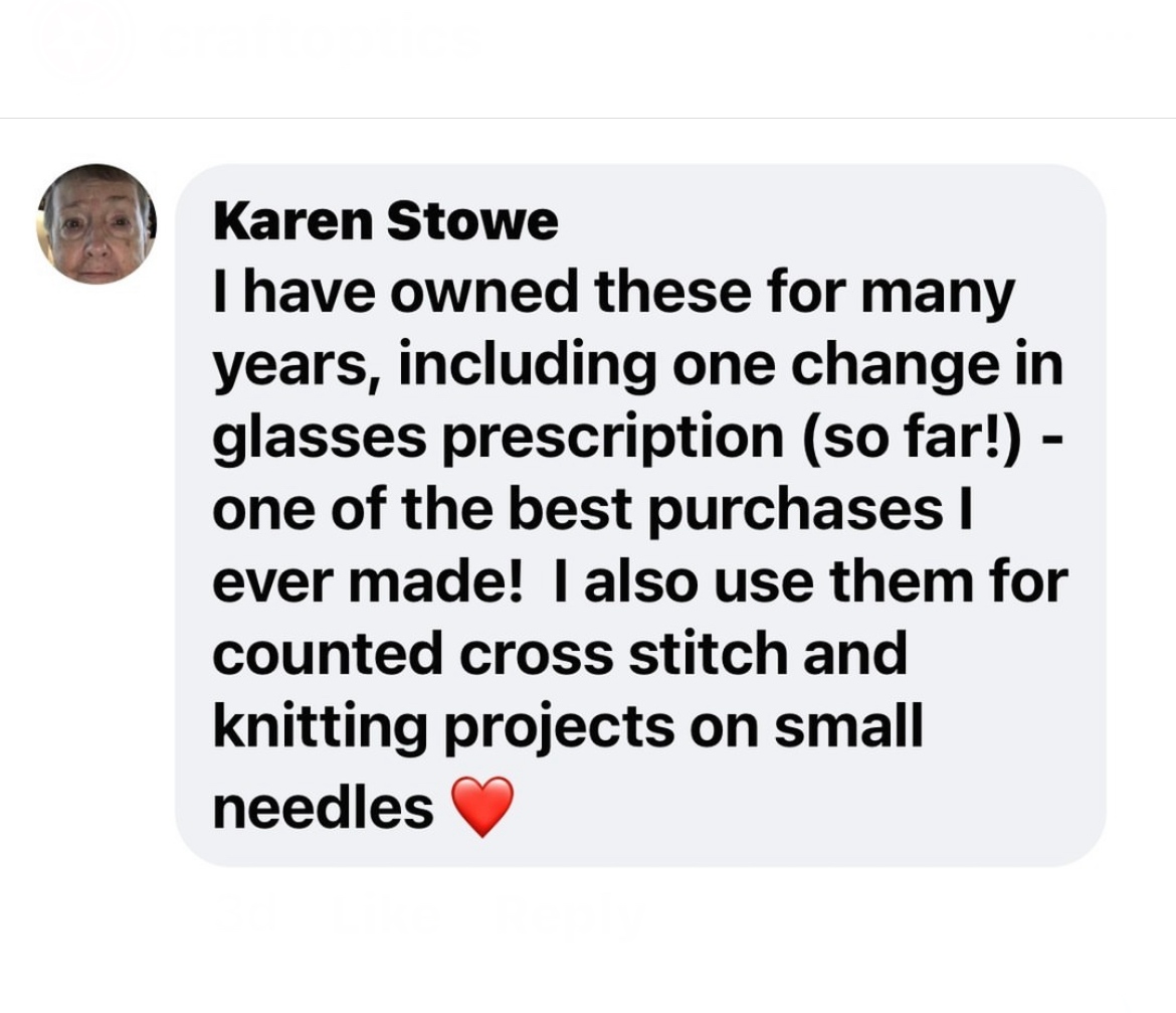 Just wanted to take a moment to express our gratitude to one of our amazing customers! Thank you so much Karen! Your support and kind words mean the world to us.

Thank you again for your support and for being a part of the CraftOptics community. l8r.it/35cY