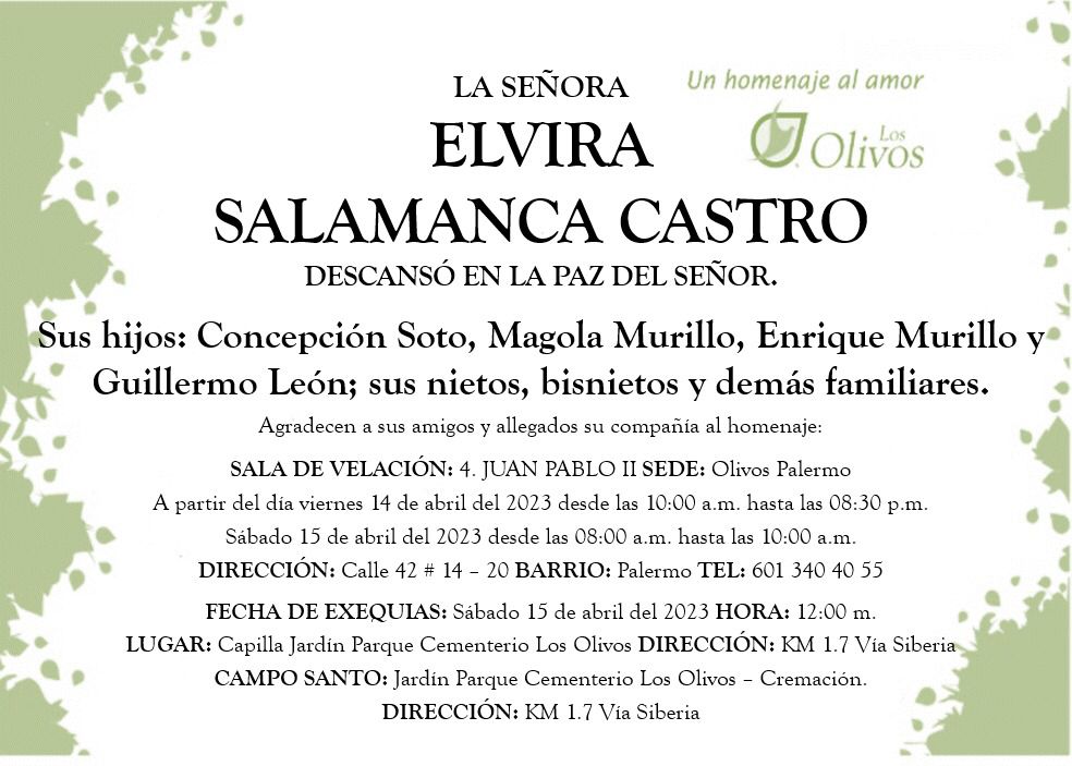 colesterol_pal's tweet photo. Nuestro sentido pésame y acompañamiento a los familiares y amigos de Doña ELVIRA SALAMANCA CASTRO, integrante de las familias del #PalacioDelColesterol https://t.co/MjItXwN86q