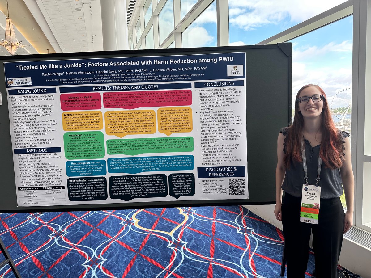Rachel Weger sharing our work with <a href="/Raaginizzle/">Raagini Jawa MD, MPH, FASAM</a> about experiences related to harm reduction for people who inject drugs. Hospital based harm reduction services are key opportunity.  Partnering with peers with lived experienced is essential! 
<a href="/ASAMorg/">ASAM</a> #ASAM2023 <a href="/PittGIM/">Pitt General Internal Medicine</a> @pittmed
