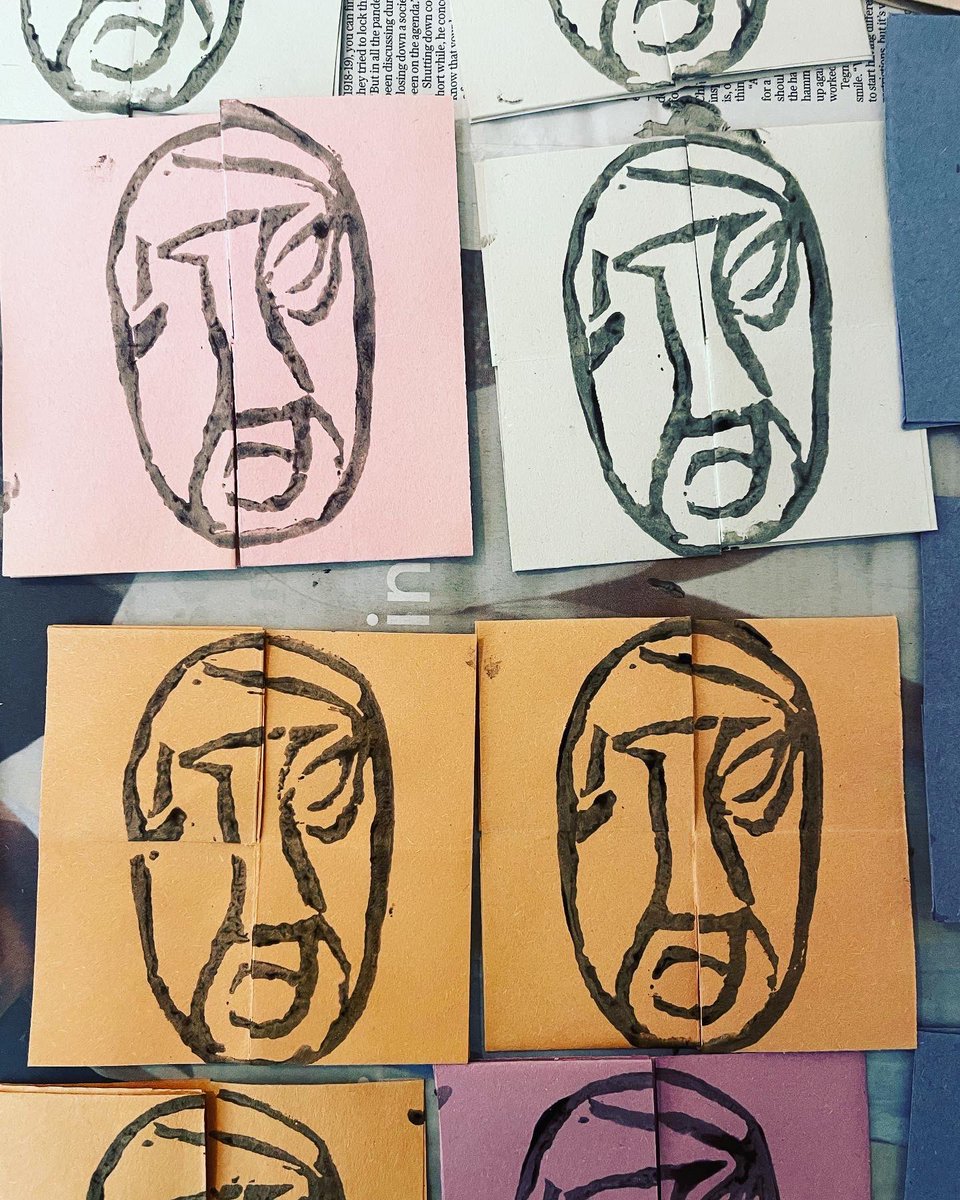 BerghApton's tweet photo. A busy day getting creative! Today members of the Bergh Apton Community Arts Trust made 200 prints of Non, Neb and Luck! #printmaking #nonnebluck #berghaptoncommunityarts https://t.co/vVCTHlJjWl