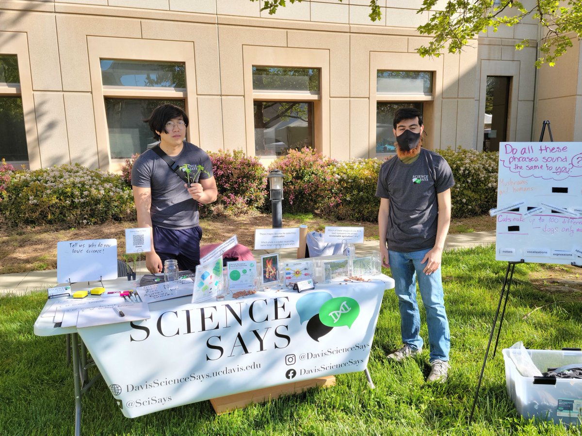 SciSays's tweet image. Happy #PicnicDay! Stop by our table if you have time to check out science communication! #UCD #sciencecomm