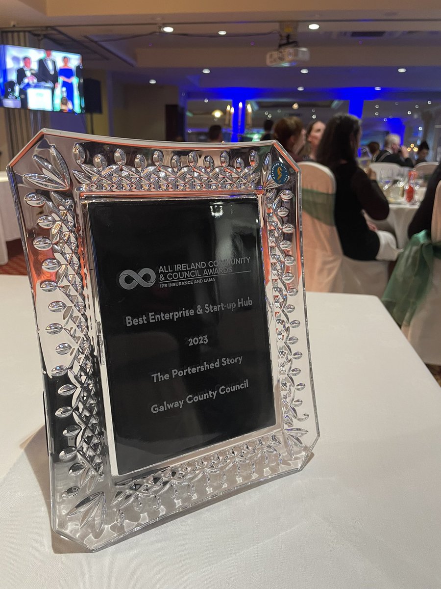Super news! <a href="/portershed/">PorterShed</a> awarded best Enterprise &amp; Start-up hub nationally at the LAMA awards sponsored by IBP Insurance #lama2023 - category sponsor <a href="/Entirl/">Enterprise Ireland</a> in good company <a href="/GalwayCityCo/">Galway City Council</a> &amp; <a href="/GalwayCoCo/">Galway County Council</a>