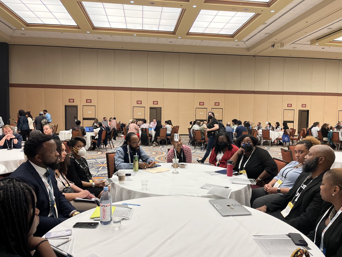 Saturday morning round table talks!! Dr. Glover did his thing #sju #cohort15 #AERA2023