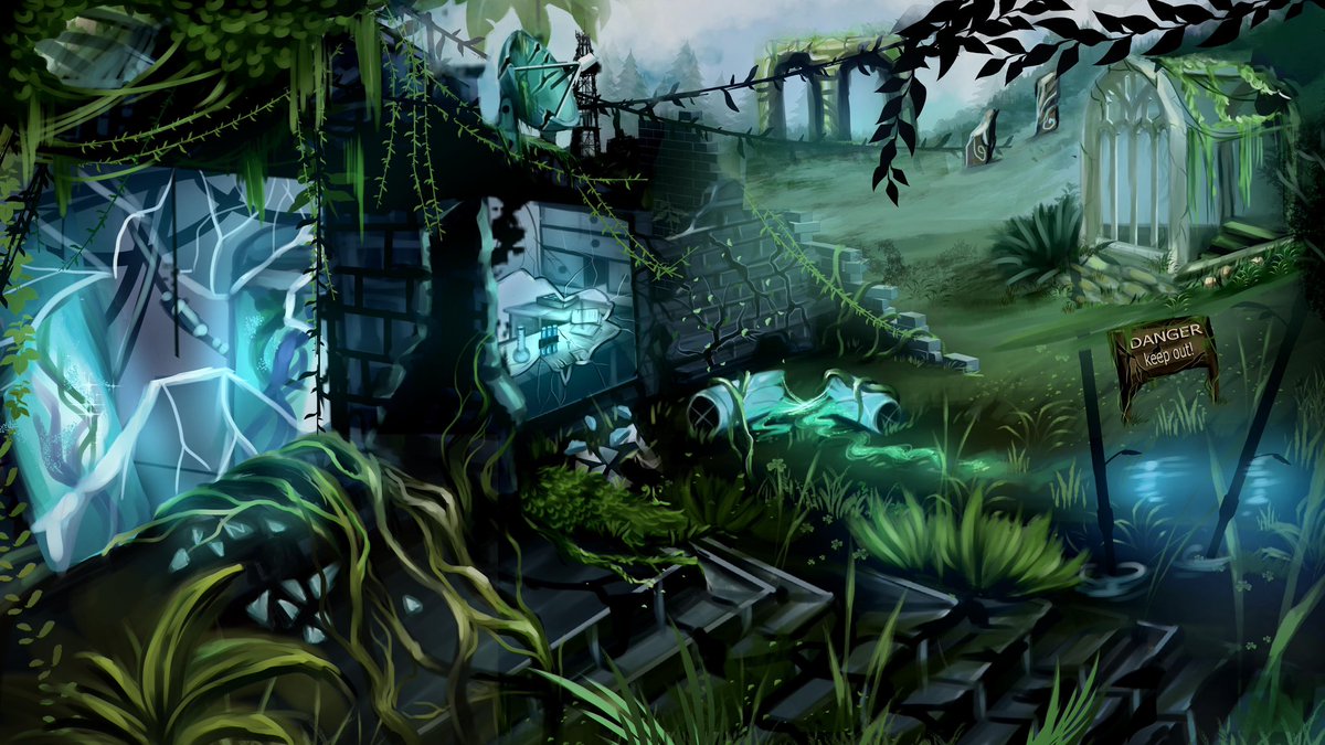 Throughout the next couple days we will be revealing concept art for our game Quantum Stasis

This is a small peak at just ONE reality you will enter in the game. The Ancient Gardens

#Indie #Gamedev #RPG #JRPG #indiedev #ScreenshotSaterday #IndieStudio
