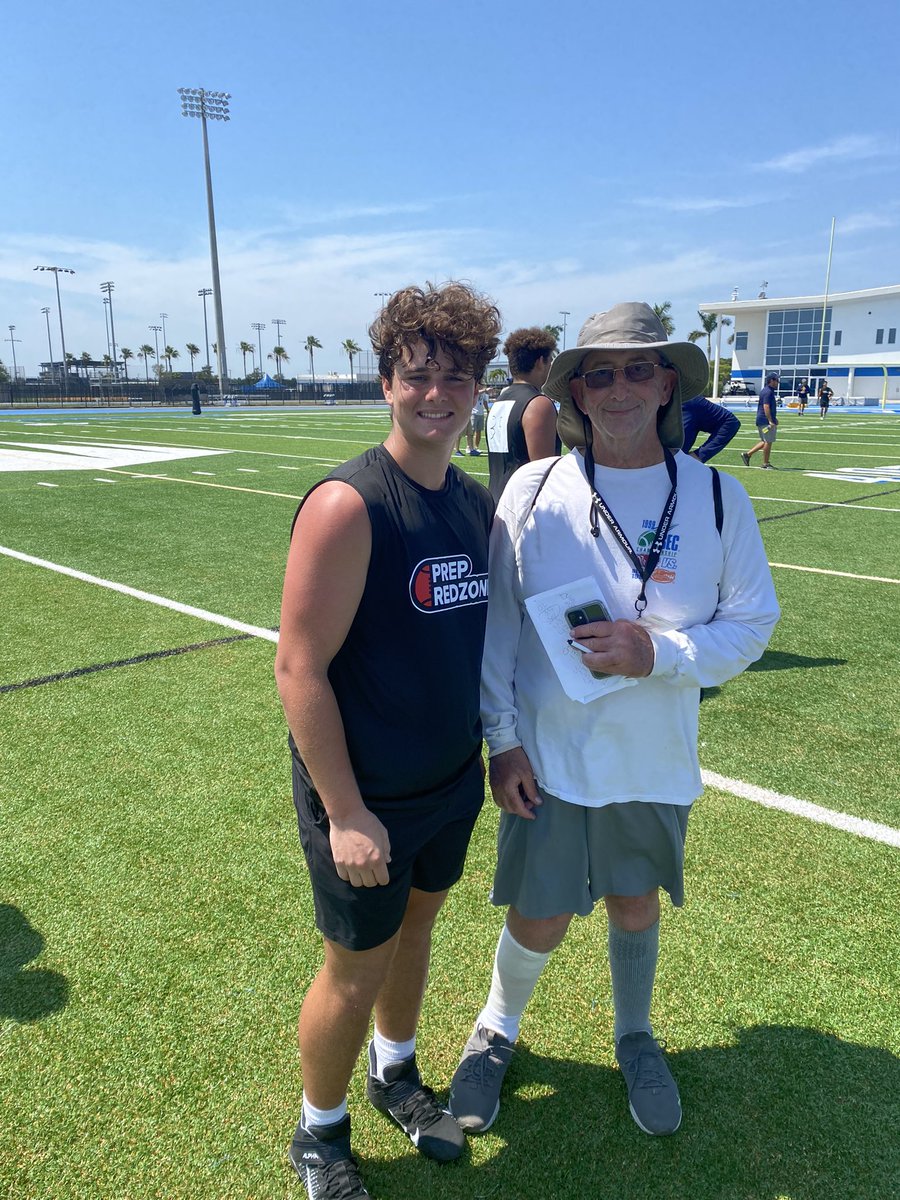 EthanBall25's tweet photo. Had a great time today learning and competing with #prepredzonefl at IMG. Thank you to all the coaches that made me a better player! Also got to meet the @larryblustein! @PrepRedzoneFL @PrepRedzone @StEdsAthletics @Coach__Scho @j_antosh @CoachJayUConn @FlaHSFootball @CoachPerrone https://t.co/ypJGzbKyhR