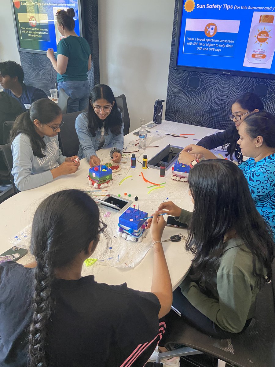 taraghal's tweet photo. Had an awesome morning with @AdinaRGreene leading a “build the skin” activity and teaching high schoolers sun safety tips! ☀️ #dermtwitter https://t.co/lDjpl86OfV