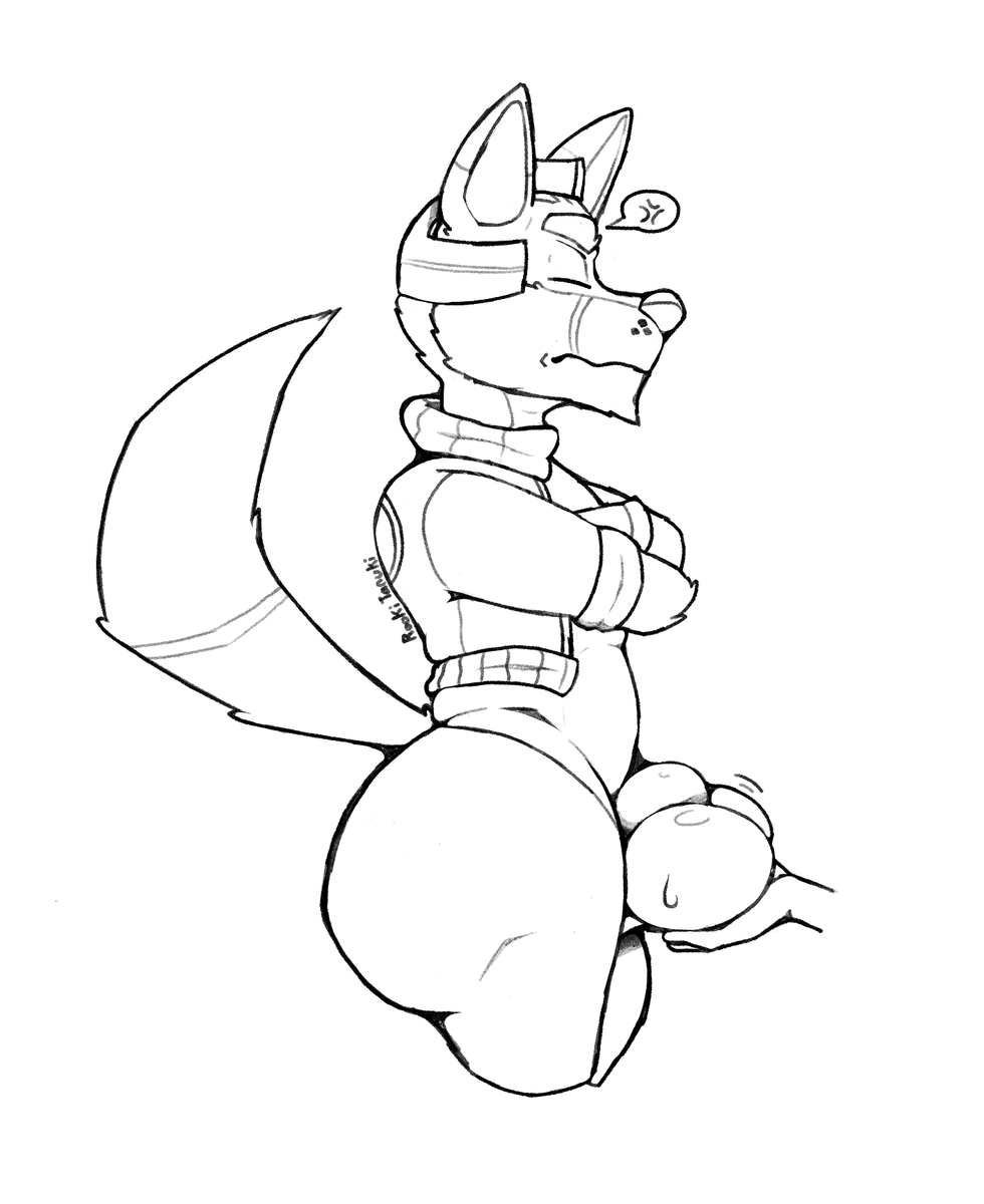 RookiTanuki's tweet photo. A lil Fox McCloud doodle before I work on comms
Kinda hefty! 💦 https://t.co/KtdpUAHFIz