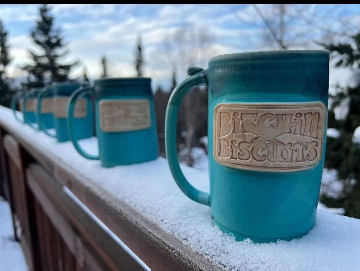 BitchnBiscuitAK's tweet photo. Check out these awesome mugs our friends at 3 Petal Pottery made for us. We have a few left for sale, so always feel free to ask about what kind cool stuff we have with us. We often carry swag on the truck that isn't on our website. 
#smallbusinesses #alaska #biscuitsandgravy https://t.co/NxNwyC5npg
