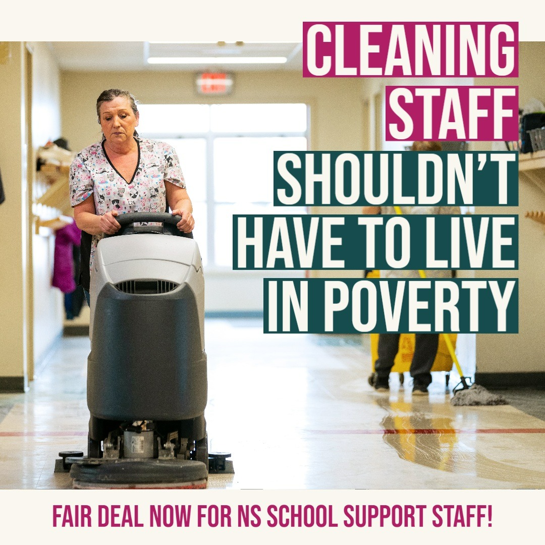 CUPE_NSSBCU's tweet photo. Cleaning staff shouldn't have to live in poverty. Like and share if you agree!
#underpaid #understaffed #undervalued https://t.co/5gAtt1hQIO