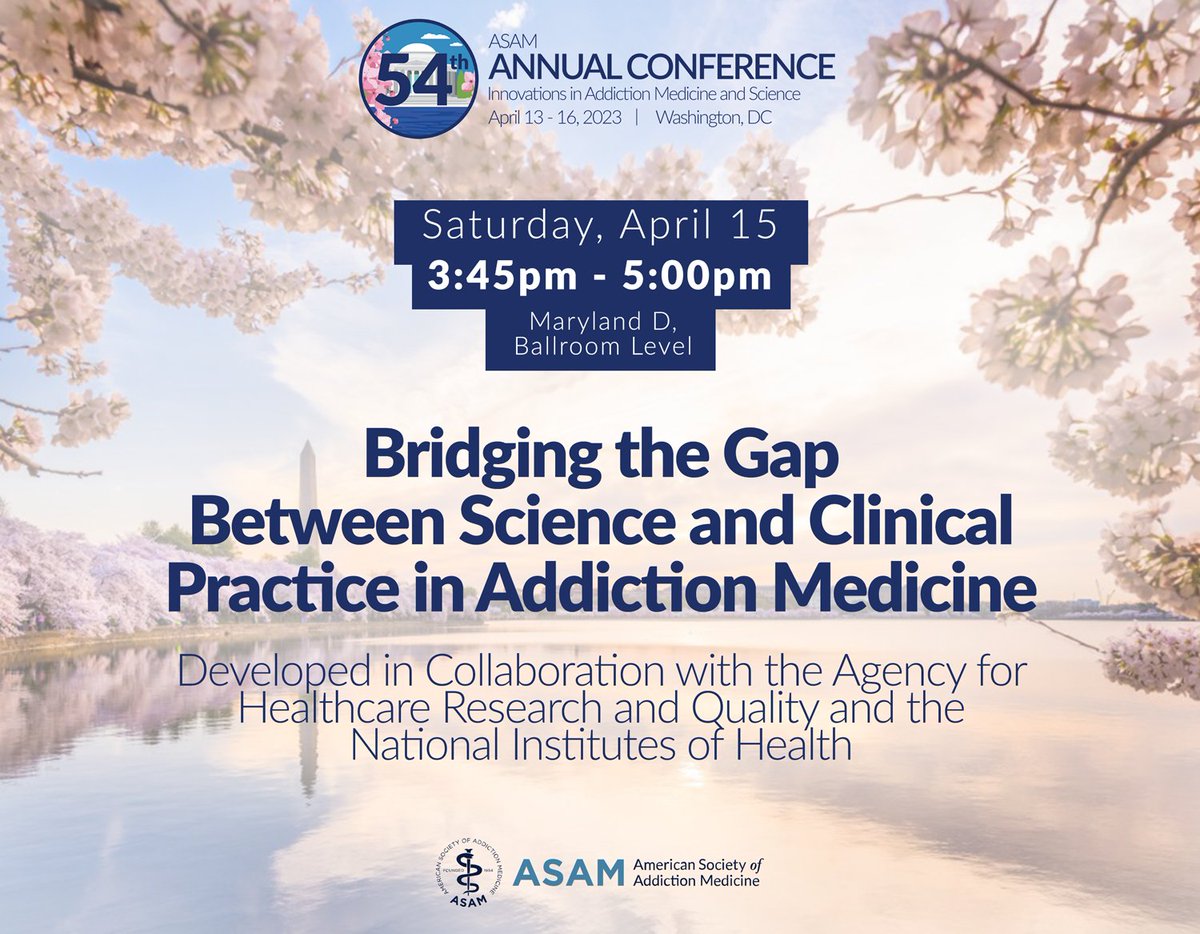 ASAMorg's tweet photo. Starting in 15 minutes
#ASAM #AC2023 #ASAMAnnualConference #ASAMAnnual23 #AddictionMedicine #AddictionTreatment #ASAM23 https://t.co/Z1tRzJFxfj