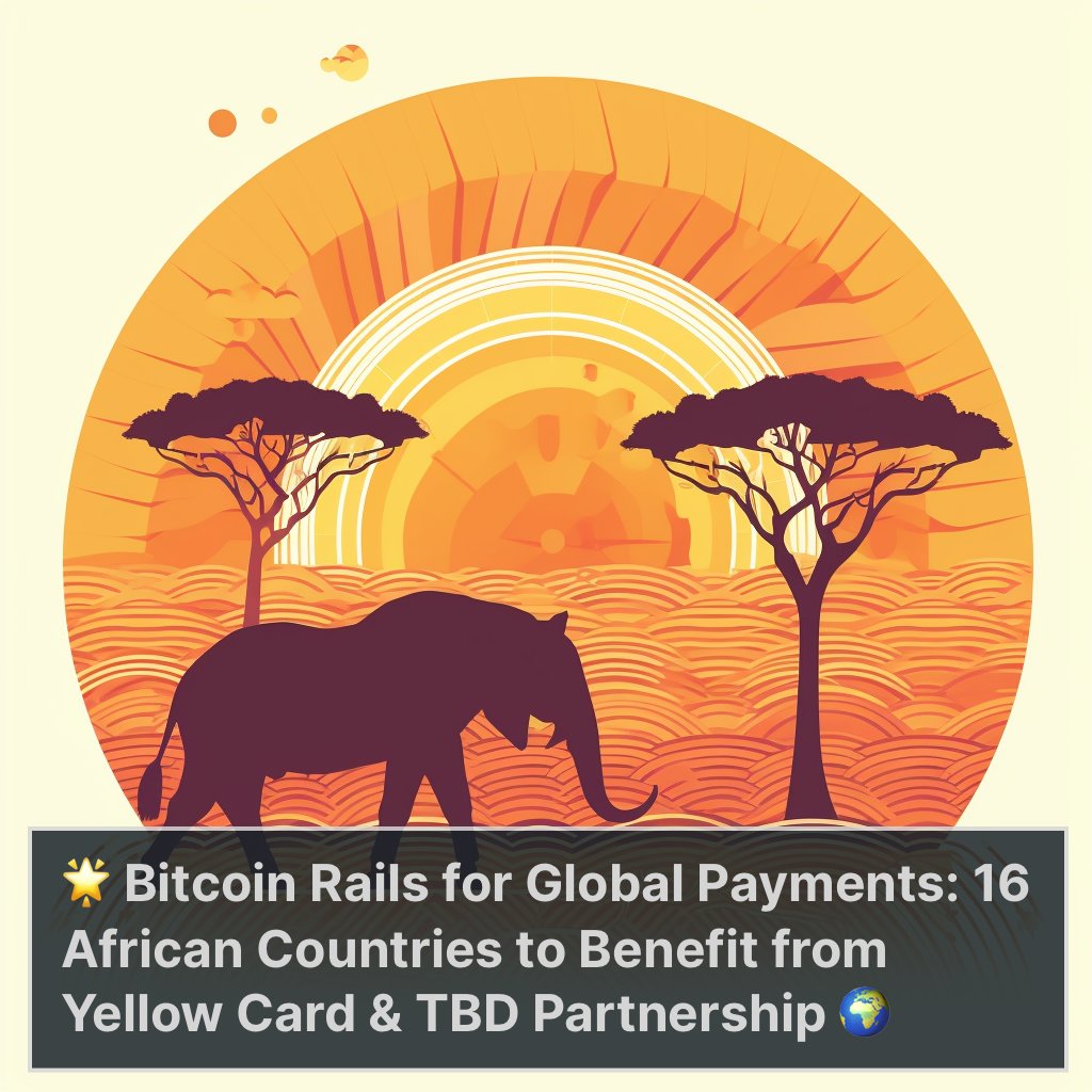 beaconbitcoin's tweet photo. 🌍 Yellow Card and TBD join forces to bring global Bitcoin payments to 16 African countries! 🎉 Affordable cross-border transactions on the horizon.

#bitcoin #btc #future #money #bitcoinnews #crypto #currency #africa https://t.co/LPqeAtbxld