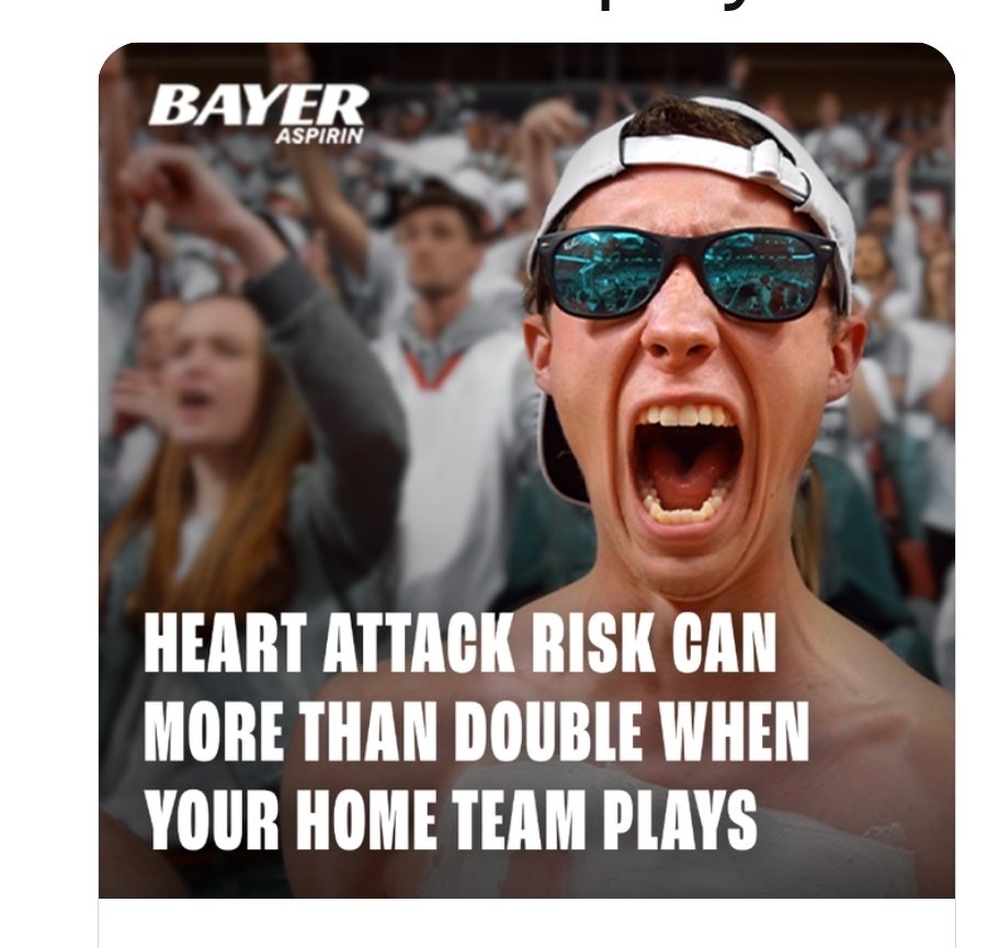 Bayer ads now targeting folks 18 and up to use their low dose aspirin products to stay heart healthy & reduce heart attack. https://t.co/0AmMZmV9Dk