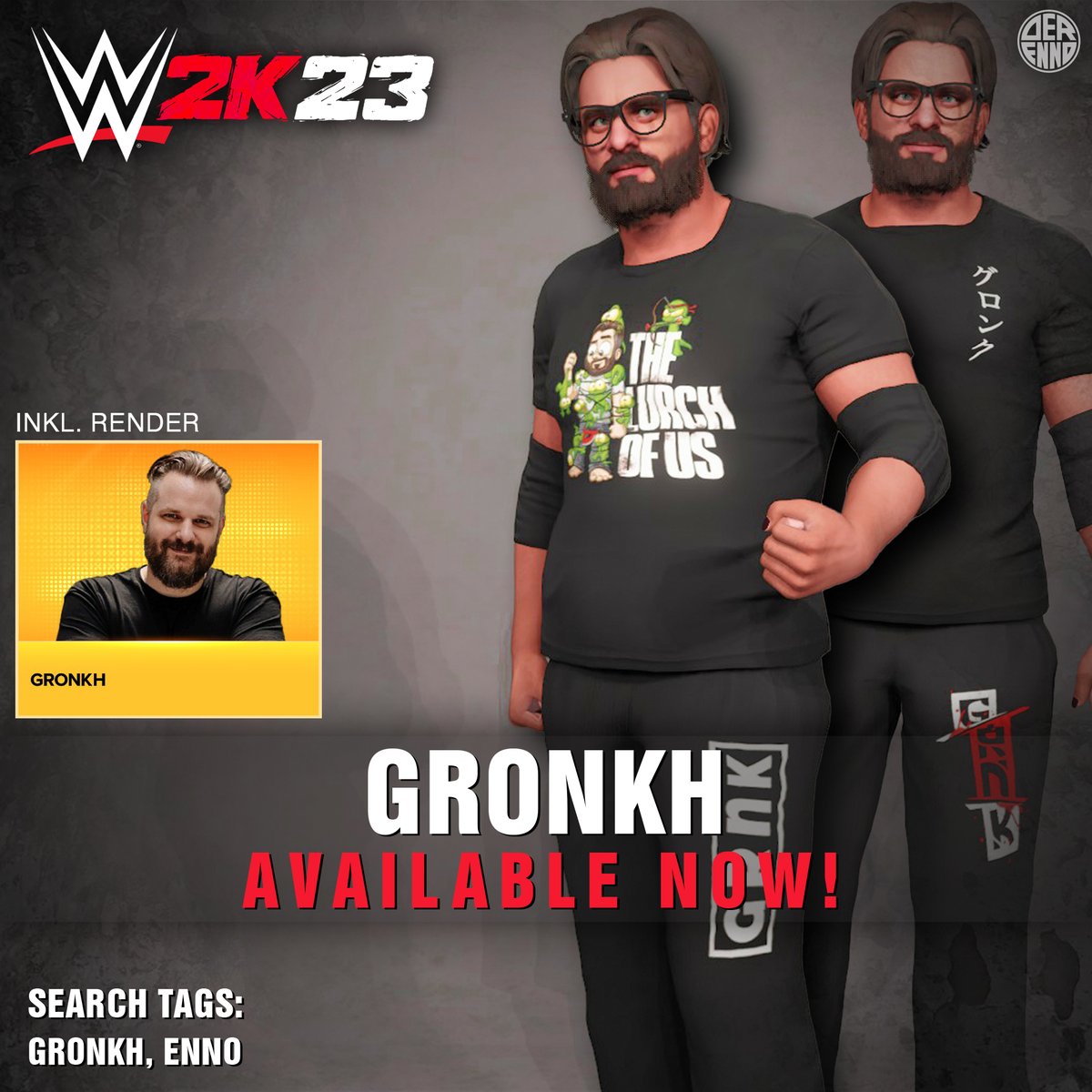 xDerEnno's tweet photo. Gronkh (@Gronkh) ist nun für alle in den Community Creations verfügbar! ☺ Ihr könnt mit ihm jetzt auch den Ring unsicher machen! 😄
 
Suchtags: Gronkh, Enno

Inklusive Render &amp; 2 Attires

#WWE2K23 #GronkhTV @GronkhTV https://t.co/28VY3zwQjs