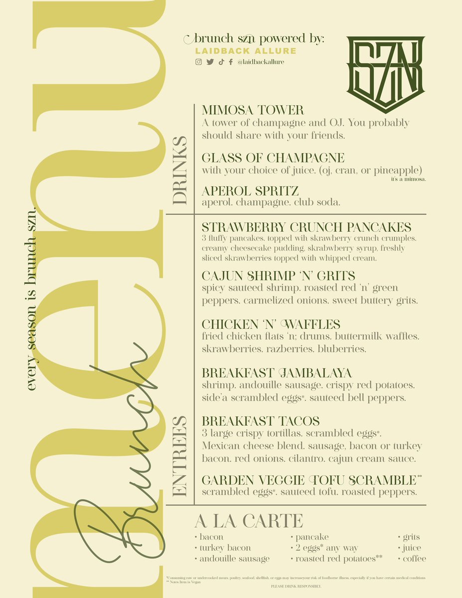 every season is brunch szn! 

We’re back with our popup brunch this Sunday! 🍽️🥞🍓
