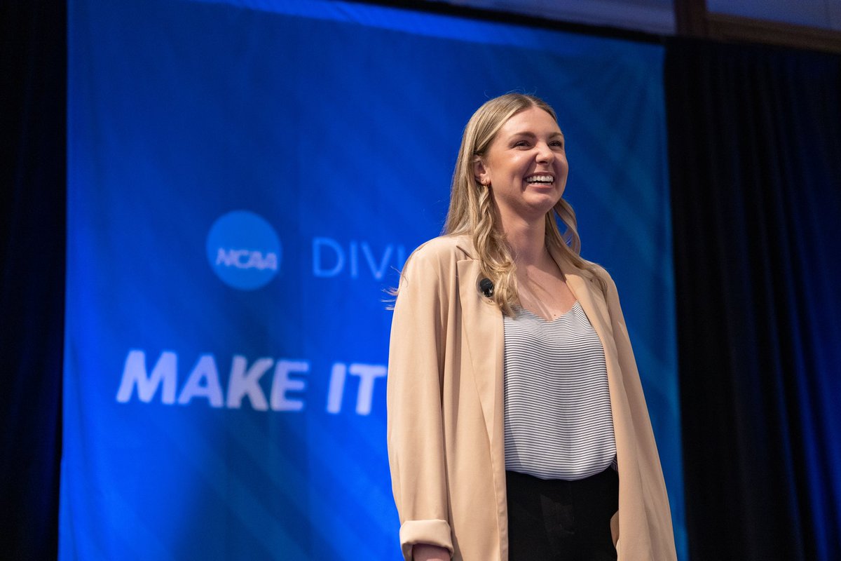 NCAADII's tweet photo. Session 1: Impact of the Student-Athlete Voice.
Thank you to our former #NCAAD2 National SAAC members for encouraging our student-athletes to use their VOICE!
#MakeItYours | #D2SAACConv https://t.co/I5rGpSeVXJ