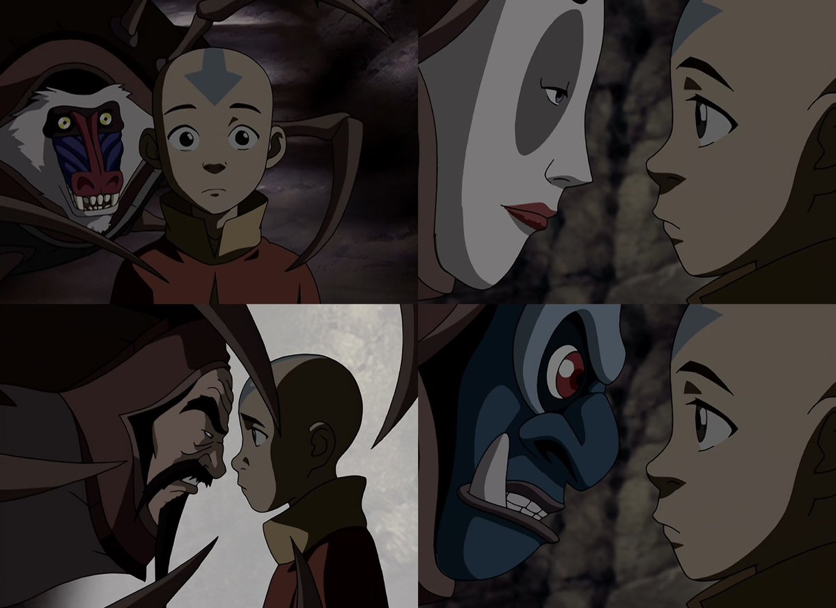 aangdaily's tweet photo. no because Aang is the most expressive character in the series and the way my boy switched up in front of the scariest spirit in the verse without any effort ?? bro had Koh stressing https://t.co/58a6vrxQTa