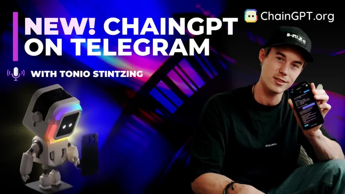 Chain_GPT's tweet photo. 🔥 Everything you need to know about #ChainGPT AI on Telegram, in one video!

🎙 With our host Tonio Stintzing
👉 https://t.co/1EdeUnERVD https://t.co/AGmrSt7qKG