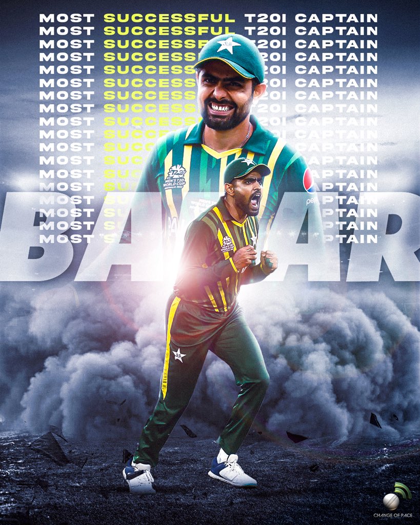 BABAR AZAM 42 wins in 68

Eoin Morgan 42 wins in 72 
MS Dhoni 41 wins in 71
Aaron Finch 40 wins in 76

Officially the most successful T20I captain of all time.

#PAKvNZ