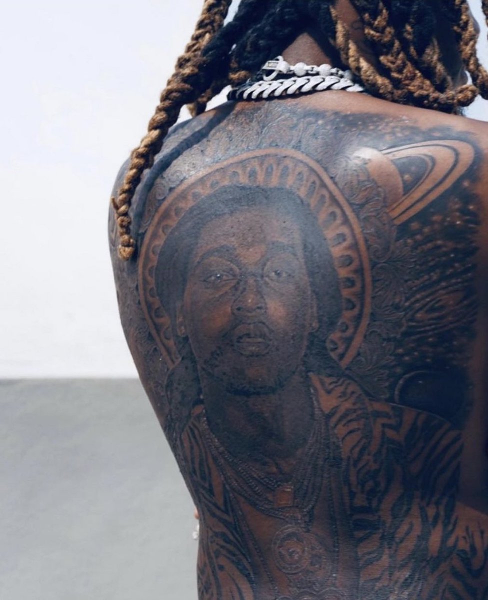 Offset got a tattoo of Takeoff on his back 🕊️🚀