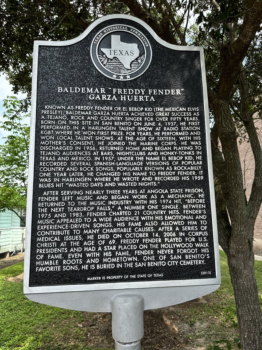 SbtxConjuntoHOF's tweet photo. What an honor ~ Unveiling of the Historical Marker for Baldemar Huerta Garza ~ Freddy Fender! #sanbenitotx #freddyfender #historicalmarker https://t.co/YviJDjRz5Q