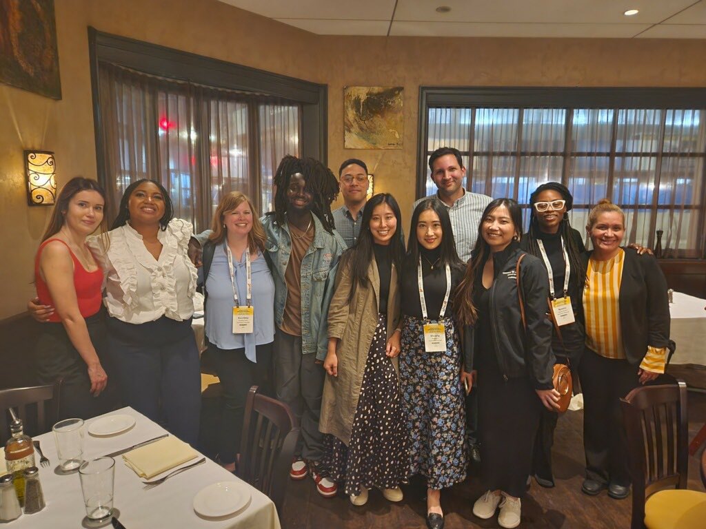 WalkerSwain's tweet photo. Grateful for and proud of this kind, passionate, thoughtful group of @ugamfecoe and @UGA_IHE Ed policy scholars bringing strong energy to #AERA2023 https://t.co/k07tnpsn2M
