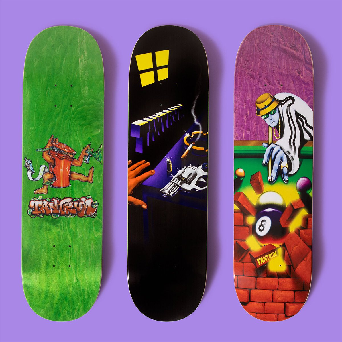 ATLAS__'s tweet photo. Now available in store and online at Atlas are the latest decks from Tantrum. https://t.co/BtjoAlj3DO https://t.co/2BXAvtrp9T