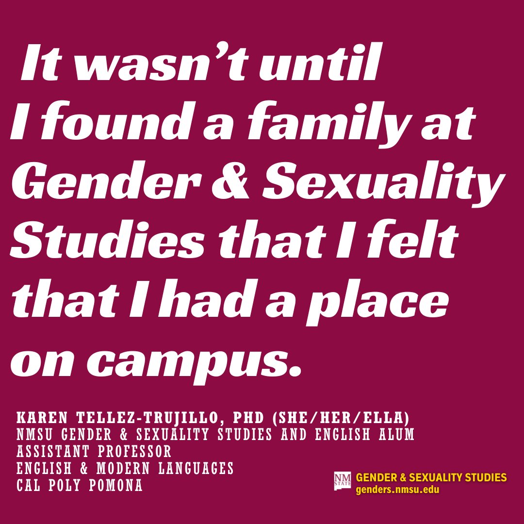 gensXprof's tweet image. &quot;Had it not been for the relationships I built with professors and peers in Gender &amp;amp; Sexuality Studies, I likely would not have completed a BA, much less the Ph.D. that I celebrate today.&quot; -Dr. Tellez-Trujillo. Worldmaking Education: GSS at #nmsu #HigherEd #wgss #women #LGBT
