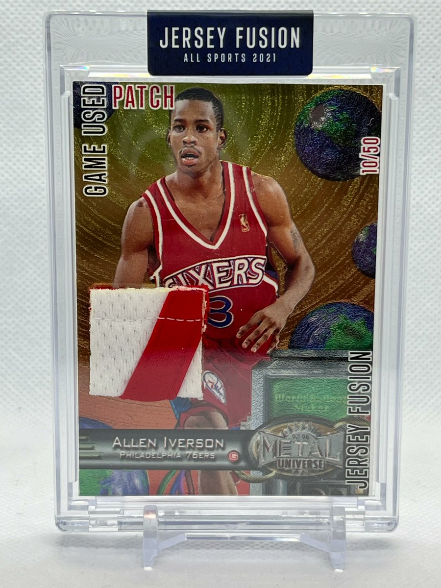 This is a beautiful AI relic from Jersey Fusion!

#sportscards #cardbreaks #collect #thehobby #cards #letsrip #rookie #topps #toppsbaseballcards #toppschromebaseball #toppschrome #bowmanchrome #bowman #paninicards #basketball #basketballcards #nba #ai #alleniverson #jerseyfusion