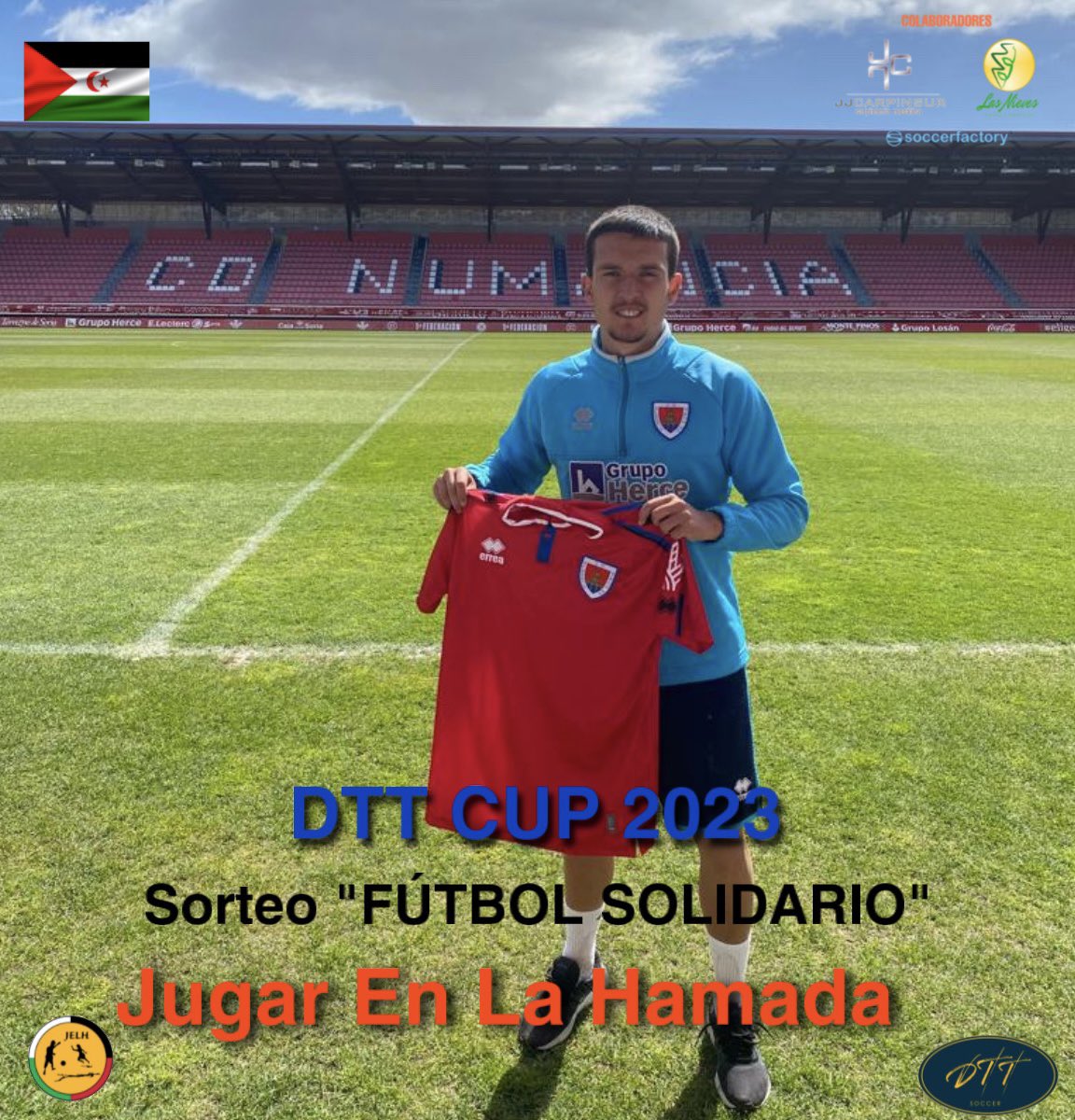 Gracias a <a href="/cotan95/">Cotán</a>  por donar su camiseta del <a href="/cdnumancia/">CD Numancia</a> en beneficio de <a href="/JugarEnLaHamada/">JugarEnLaHamada</a> 

 Formará parte del sorteo #FútbolSolidario organizado por #DTT 

Los beneficios irán destinados a promover el deporte entre los niños saharauis. 
#DTTCup2023 #saharaoccidental🇪🇭