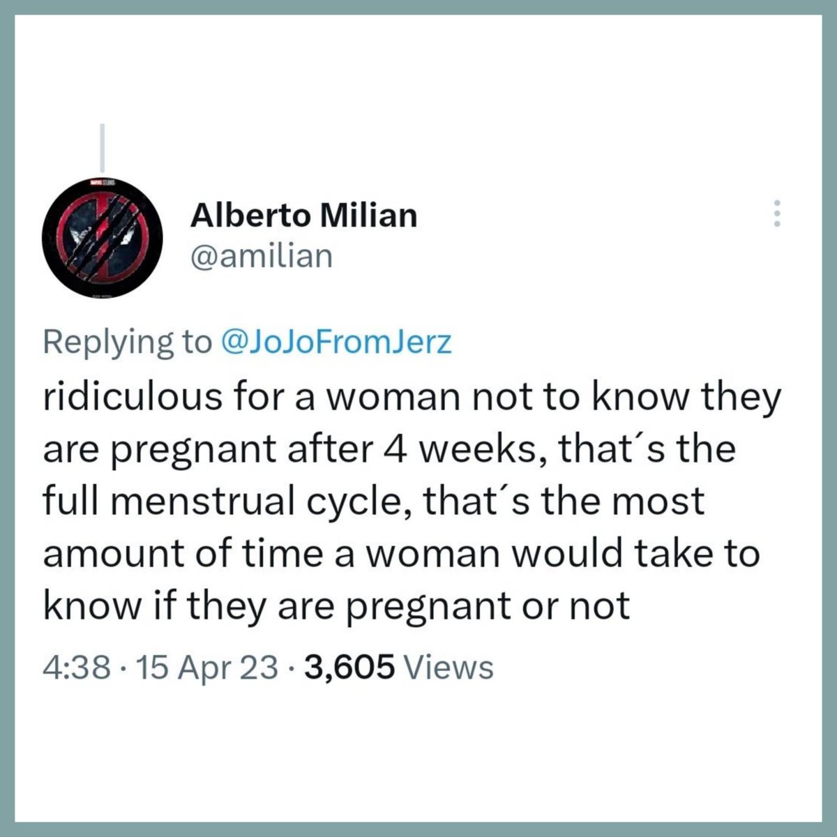 ask_aubry's tweet photo. Epic mansplaining about how periods work. https://t.co/FWFLDERDpL