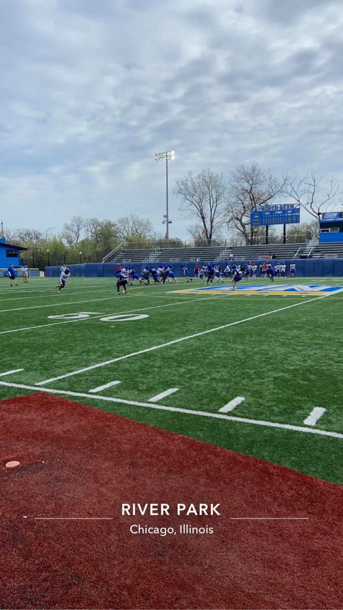 FernandoDeLeonn's tweet photo. Had a great time visiting the campus and watching a spring practice at North Park University! Shoutout to @NPUFootball for inviting me and love to stay in contact 🙌🏽 @WABlackhawkFB @coacheimer @RungeMike https://t.co/Bb8FpxQRmw