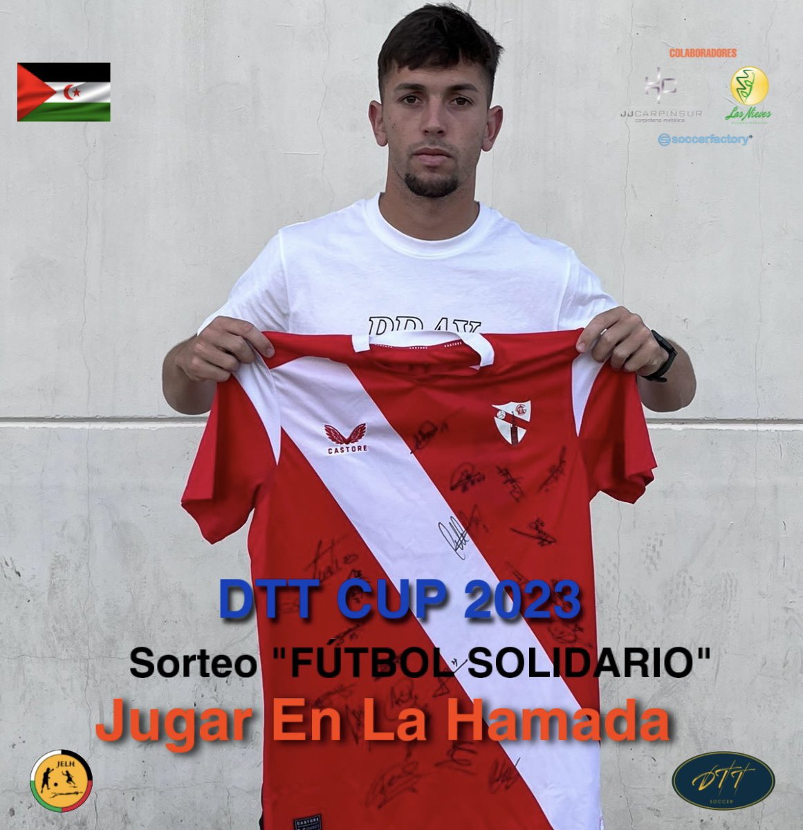 Gracias a #AntonioArcos por donar su camiseta del <a href="/CanteraSFC/">Sevilla Atlético y Cantera Sevilla FC</a> en beneficio de <a href="/JugarEnLaHamada/">JugarEnLaHamada</a> 

 Formará parte del sorteo #FútbolSolidario organizado por #DTT 

Los beneficios irán destinados a promover el deporte entre los niños saharauis. 
#DTTCup2023 #saharaoccidental🇪🇭