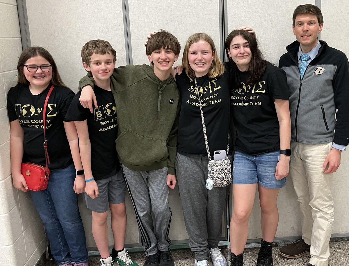 The last quiz bowl meet of the 22-23 school year is in the books! Members of our <a href="/BoyleEagles/">Boyle County Middle School</a> quiz bowl team competed today in Kentucky State Quiz Bowl Tournament and are walking away pool champions!