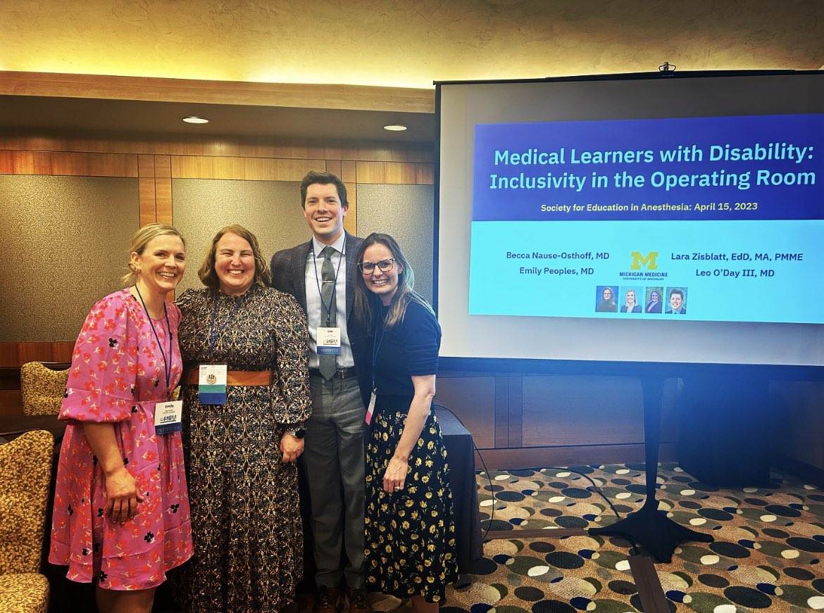 beccacno's tweet photo. @UMichAnesthesia representing at #sea23spring - grateful for the chance to talk about #docswithdisability and #inclusivityintheor https://t.co/eEVSQKKh1X