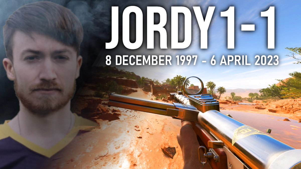 Jordy's last video is on his Channel right now...

A journey through one of the greatest Battlefield players in the community.

youtube.com/watch?v=4XPxfM…