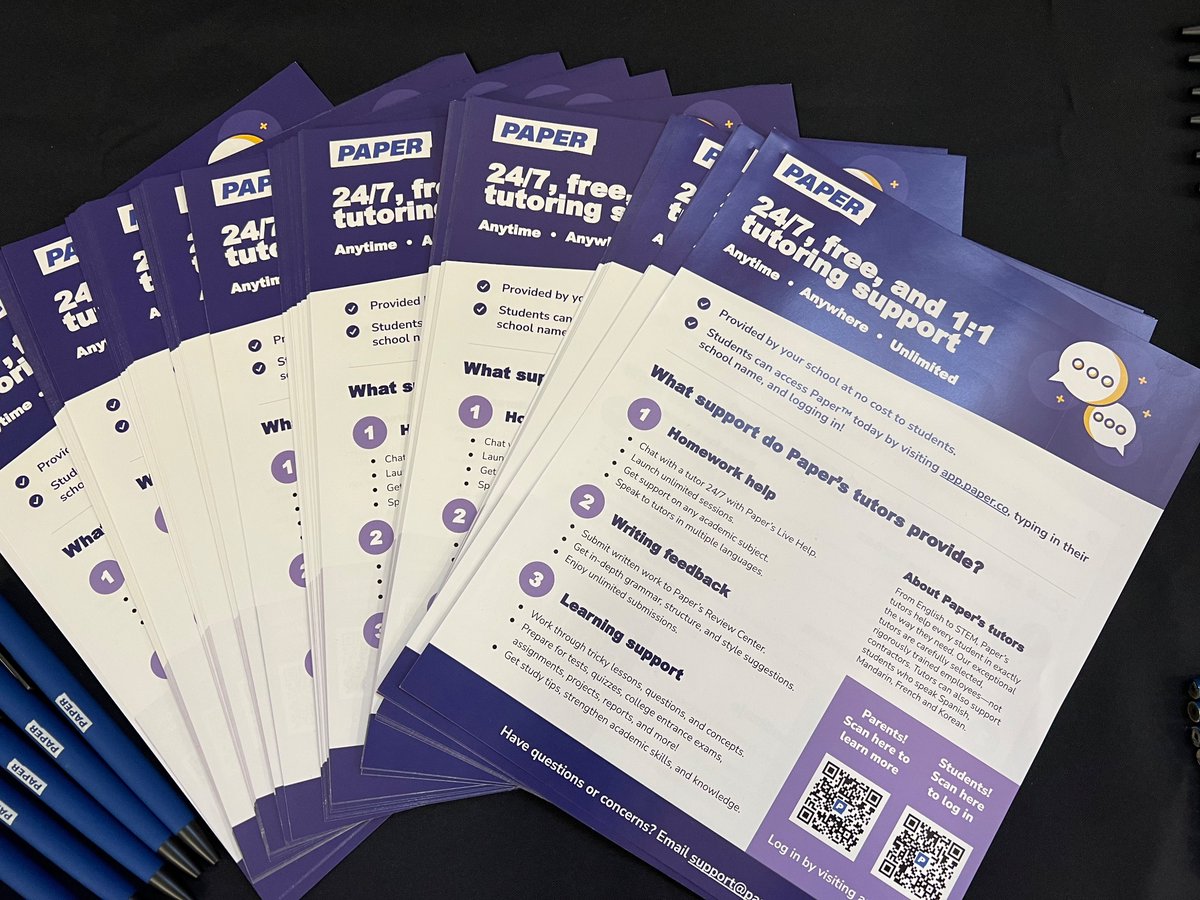 DevinAtPaper's tweet photo. At @RCSDNYS Summer Expo today to share about @paperlearning free, 24/7 1:1 tutoring support! #howwepaper 🚀 https://t.co/bpnRJpBw5c