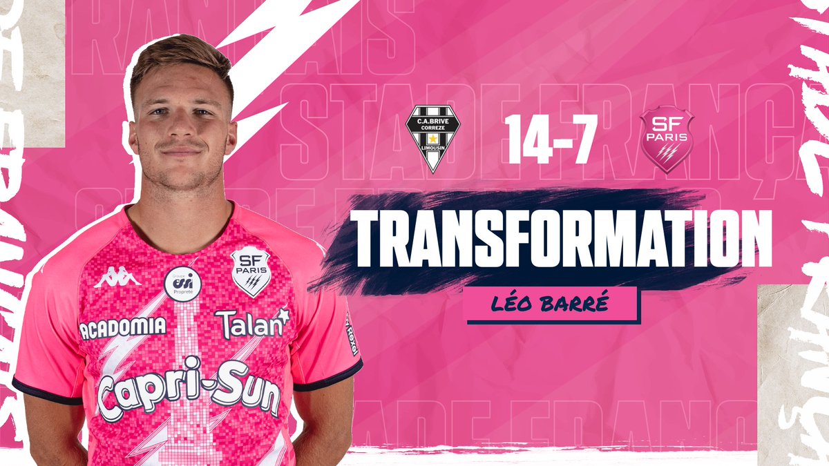 SFParisRugby's tweet image. 🎯 𝗧𝗥𝗔𝗡𝗦𝗙𝗢𝗥𝗠𝗔𝗧𝗜𝗢𝗡

Léo transforme en face des perches !

#CABSFP | 👨🏻 14 - 7 🌸 | 24’