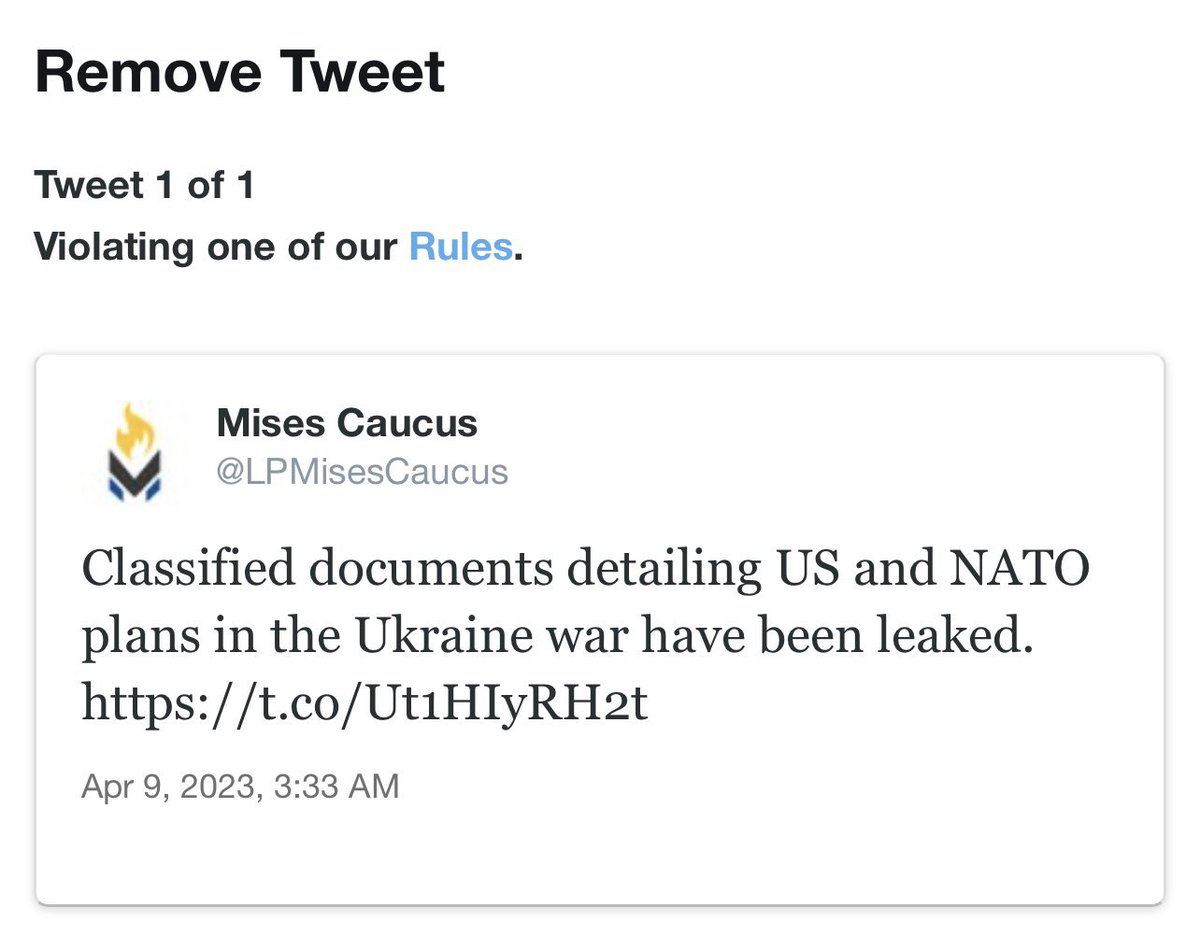 TRHLofficial's tweet photo. The @LPMisesCaucus has been banned for sharing unpopular, legitimate news, with no reasons cited— just “rules”. This caucus leads the libertarian party. I’m a free-speech absolutist, and I hope this is remedied soon, ideally, before I speak at an event with them in Austin 4/29. https://t.co/HBgIPD27Jj