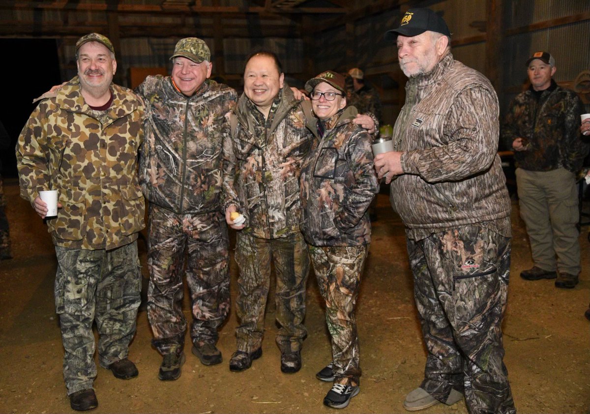 mndnr's tweet photo. Despite the early hour (4:30am!) hunters at the Governor’s Turkey Hunt event were bright-eyed and ready to get out in the woods!

We'll hear soon how they did... 

Pictured: @GovTimWalz, DNR Commissioner @strommensarah, Sen. @founghawj, @reprickhansen, @NWTF_official’s Tom Glines https://t.co/bGBATUHM2f